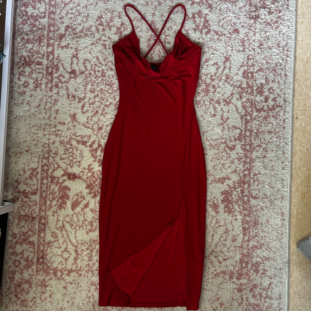 Windsor cowl-neck homecoming/ event dress